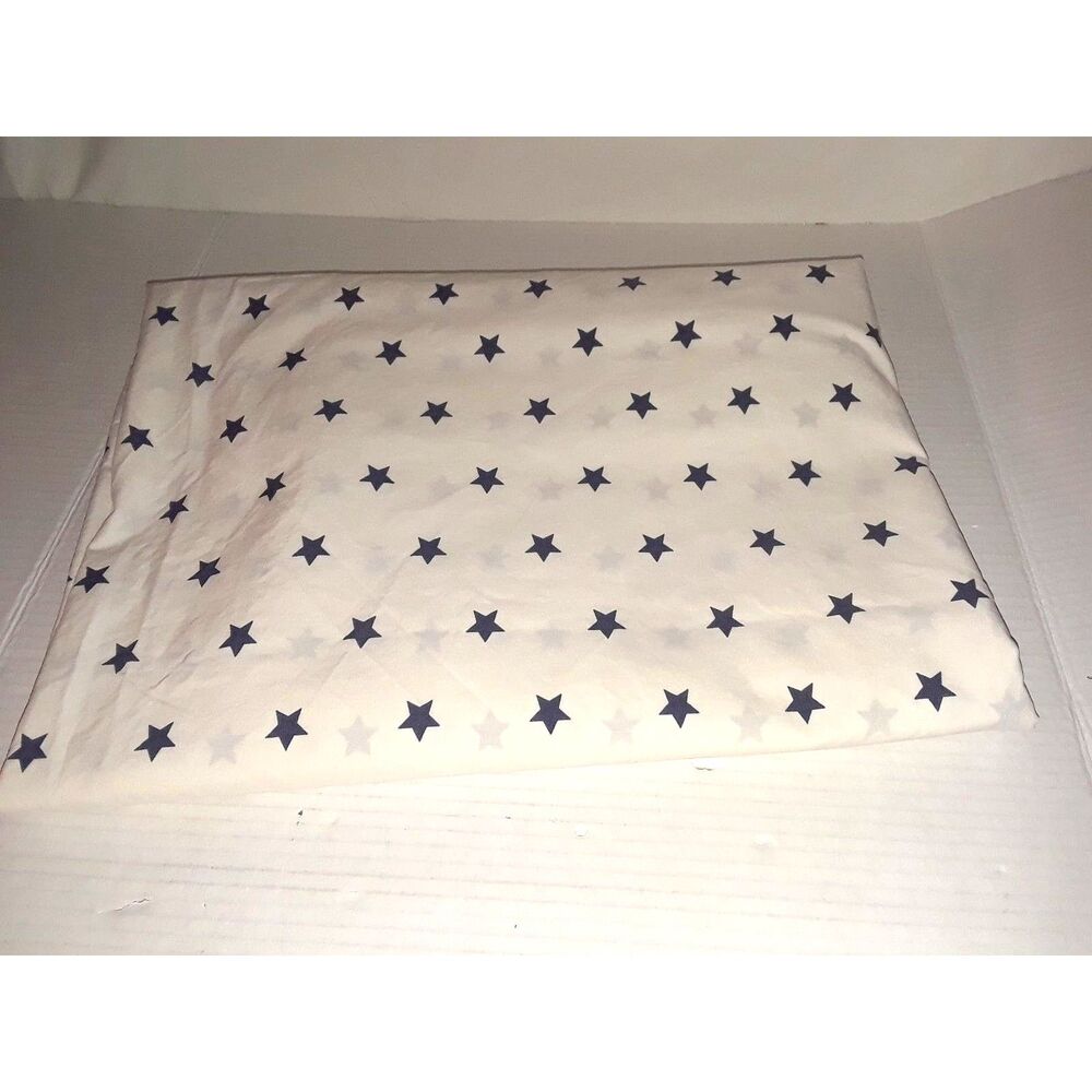 Pottery Barn Twin Size Flat Sheet Blue Stars Western Americana